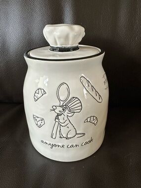 Disney Pixar Ratatouille Remy “Anyone Can Cook”  Canister Jar Rae Dunn NEW